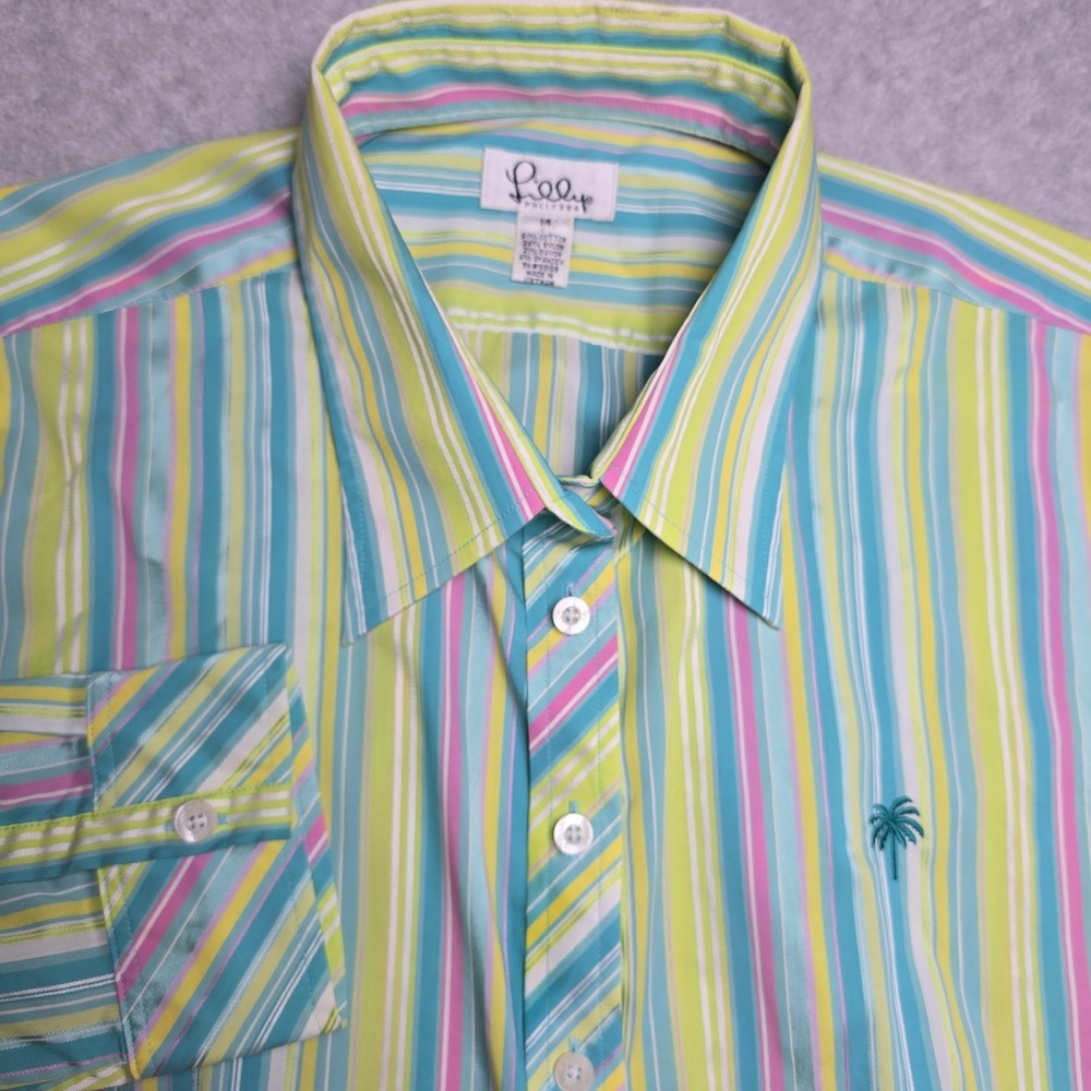 Vintage Lilly Pulitzer Size 14 Striped Vibrant Preppy Long Sleeve Coconut Girl